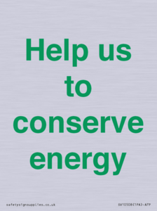 Help us to conserve energy 